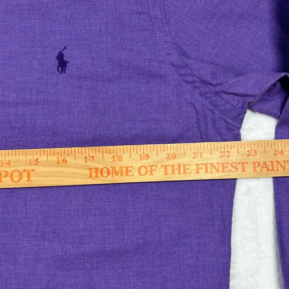 Polo Ralph Lauren Button Down Shirt Mens Large Purple Slim Fit Business Casual